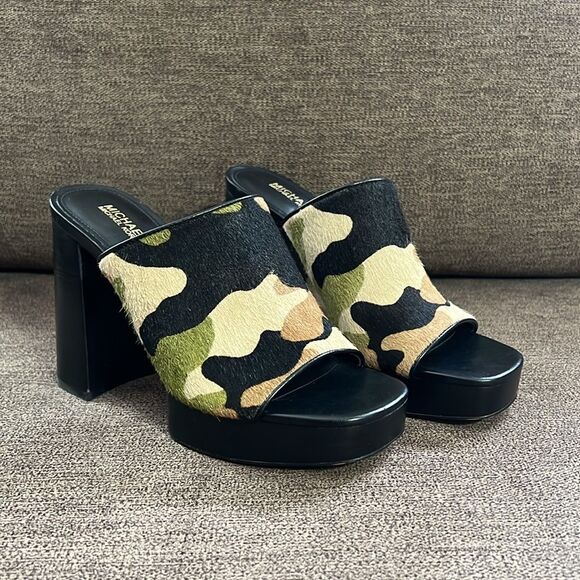 New Michael Kors Black Celeste Platform Sandals Women’s Size 6 in Smokey-Multi - Picture 3 of 15